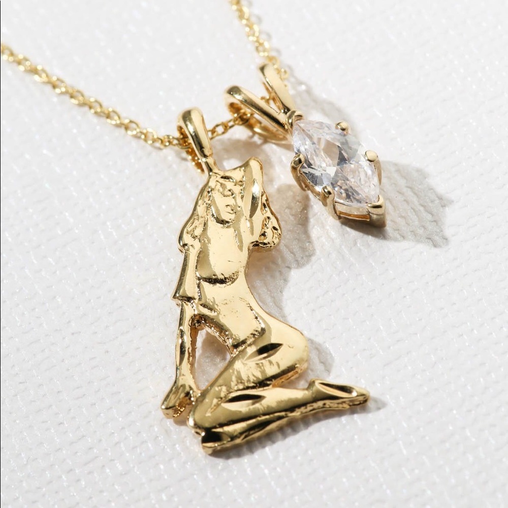 New Vanessa Mooney the T.T. Necklace gold cz